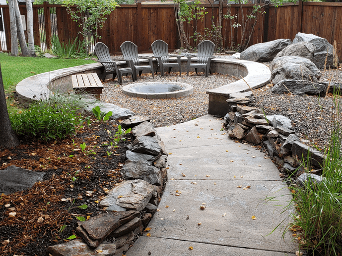 Path to fire pit in Courtyard